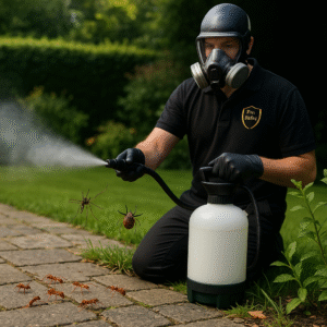 Technik wykonujący oprysk – zwalczanie szkodników Warszawa różne metody