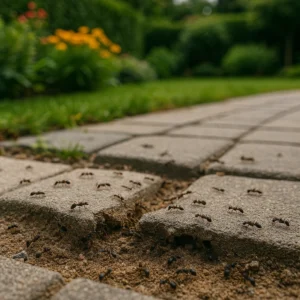 Mrówki w ogrodzie wychodzące spod kostki brukowej – sygnał problemu ze szkodnikami